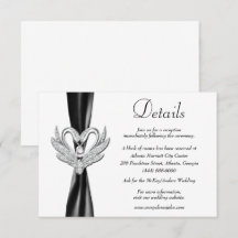 Gegevens over het zwarte ribbon Silver Swans Wedde