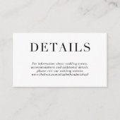 Gegevens over legant bruiloft informatiekaartje (Voorkant)