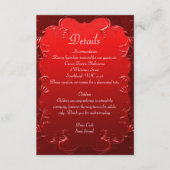 Gegevens over legant rood huwelijk informatiekaartje (Voorkant)