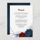 Gegevens over legante marine en rode bloemen informatiekaartje (Voorkant / Achterkant)