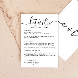 Gegevens over minimale witte monogram bruisende le informatiekaartje