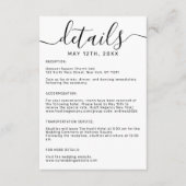 Gegevens over minimale witte monogram bruisende le informatiekaartje (Voorkant)