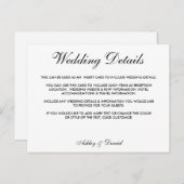 Gegevens over modern elegant zwart-wit huwelijk briefkaart (Voorkant / Achterkant)
