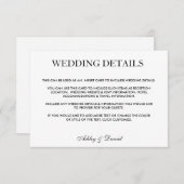 Gegevens over modern elegant zwart-wit huwelijk kaart (Voorkant / Achterkant)