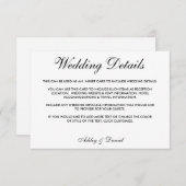 Gegevens over modern elegant zwart-wit huwelijk kaart (Voorkant / Achterkant)