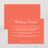 Gegevens over modern legant koraal en wit huwelijk kaart (Voorkant / Achterkant)