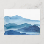 Gegevens over moderne blauwe Waterverf bruiloft Informatiekaartje (Achterkant)