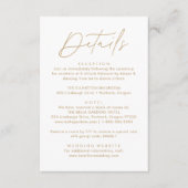 Gegevens over moderne Gold Script Wedding Informatiekaartje (Voorkant)