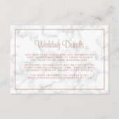 Gegevens over moderne marmer Roos Gold Script Wedd Informatiekaartje (Voorkant)