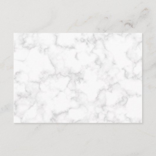 Gegevens over moderne marmer Roos Gold Script Wedd Informatiekaartje (Achterkant)