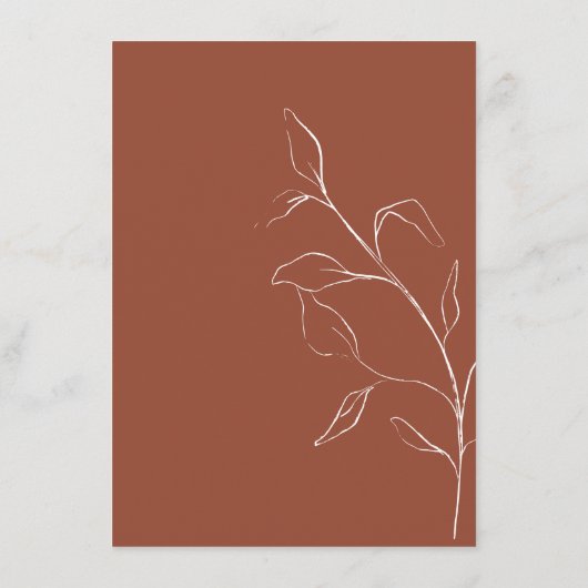 Gegevens over moderne QR-code Terracotta Wedding Informatiekaartje (Achterkant)