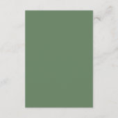 Gegevens over moderne Sage Green Heart Wedding Informatiekaartje (Achterkant)