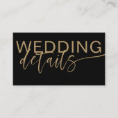 Gegevens over moderne zwarte en goudkalligrafie informatiekaartje (Voorkant)