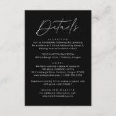 Gegevens over moderne zwarte en witte bruiloften informatiekaartje (Voorkant)