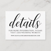 Gegevens over moderne zwarte en witte bruiloften informatiekaartje (Voorkant)