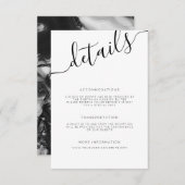 Gegevens over moderne zwarte en witte kalligrafie informatiekaartje (Voorkant / Achterkant)