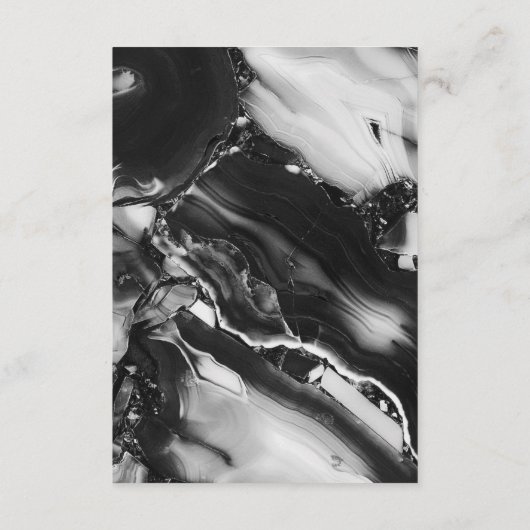 Gegevens over moderne zwarte en witte kalligrafie informatiekaartje (Achterkant)