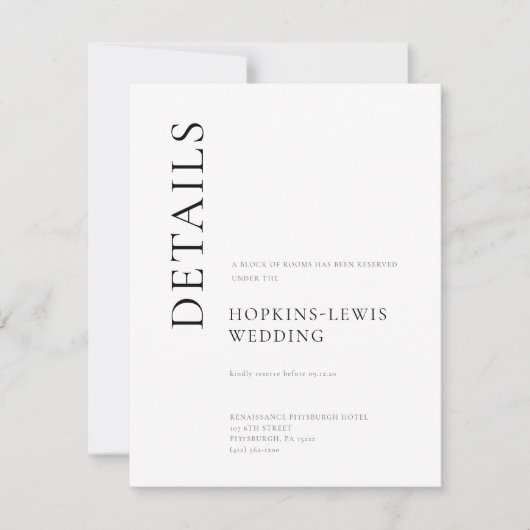 Gegevens over moderne zwarte en zwarte bruiloft kaart (Voorkant)