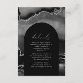 Gegevens over moderne zwarte zilveren Agate Arch W Informatiekaartje (Voorkant)