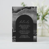 Gegevens over moderne zwarte zilveren Agate Arch W Informatiekaartje (Staand voorkant)