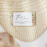 Gegevens over Neutrale Waterverf Floral en Gold We Informatiekaartje<br><div class="desc">Deze verbluffende trouwdetails omhullingskaarten zijn voorzien van faux gouden randen omringd door dunne, waterverf neutrale bloemen in neutraal, aardtinten zoals beige perziken, stoffig roos en zacht groen met faux gouden accenten en bladeren. Er is ook een slimme moderne kalligrafie met een grillig hart, voor een elegante boho floral look op...</div>