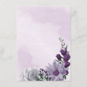 Gegevens over paarse en witte florale griep informatiekaartje (Achterkant)