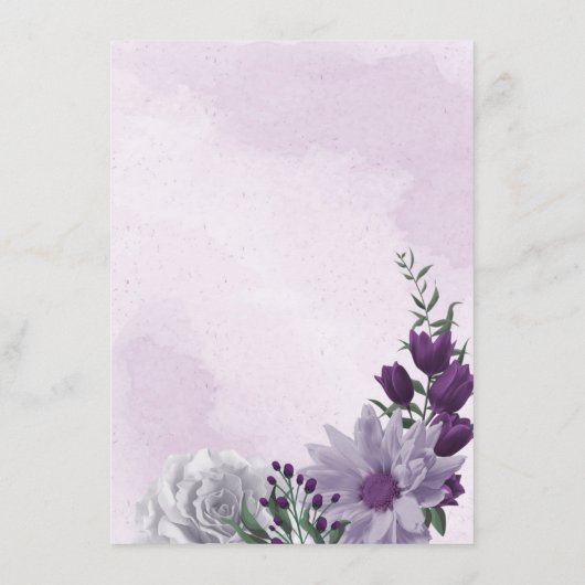 Gegevens over paarse en witte florale griep informatiekaartje (Achterkant)