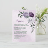 Gegevens over paarse en witte florale griep informatiekaartje (Staand voorkant)