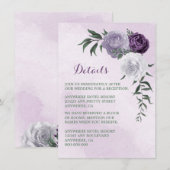 Gegevens over paarse en witte florale griep informatiekaartje (Voorkant / Achterkant)