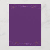 Gegevens over Paarse Floral en Confetti bruiloft Informatiekaartje (Achterkant)