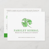 Gegevens over peterselie kruidengeneesmiddelen (Voorkant / Achterkant)