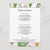 Gegevens over pink Lily Floral Wedding Informatiekaartje (Voorkant)