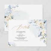 Gegevens over PixDezines H2 Blue Hydrangeas Cream  Kaart (Voorkant / Achterkant)