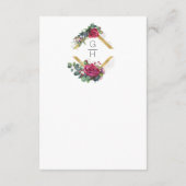 Gegevens over rode rozen en eucaluptus Wedding Informatiekaartje (Achterkant)