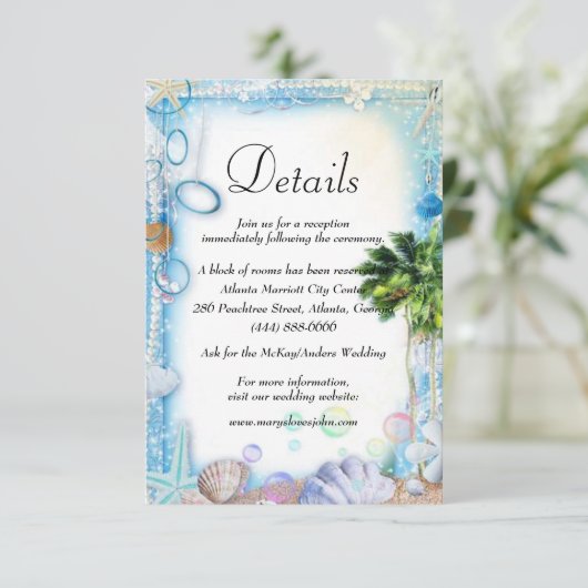 Gegevens over Tropisch strand-strand-strand-bruilo Informatiekaartje (Staand voorkant)