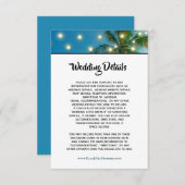 Gegevens over Tropisch strandpalm straten bruiloft Informatiekaartje (Voorkant / Achterkant)