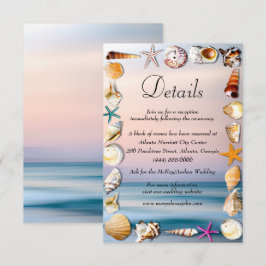 Gegevens over tropisch zandstrand en zeeshells bru informatiekaartje