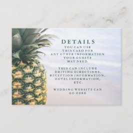 Gegevens over tropische bladeren Pineapple Hawaiia Informatiekaartje