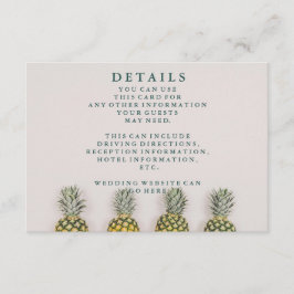 Gegevens over tropische bladeren Pineapple Hawaiia Informatiekaartje