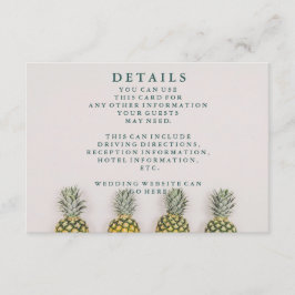 Gegevens over tropische bladeren Pineapple Hawaiia Informatiekaartje
