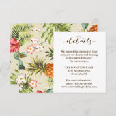 Gegevens over tropische bladeren Pineapple Hawaiia Kaart (Voorkant / Achterkant)