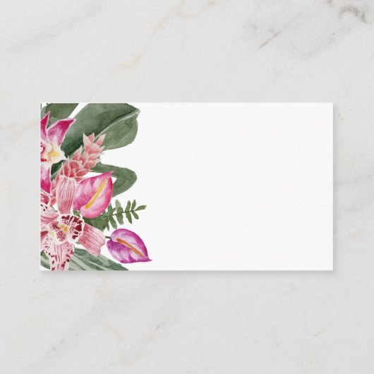 Gegevens over Tropische bruiloft Informatiekaartje (Achterkant)