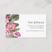 Gegevens over Tropische bruiloft Informatiekaartje (Voorkant)