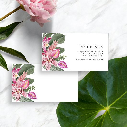 Gegevens over Tropische bruiloft Informatiekaartje