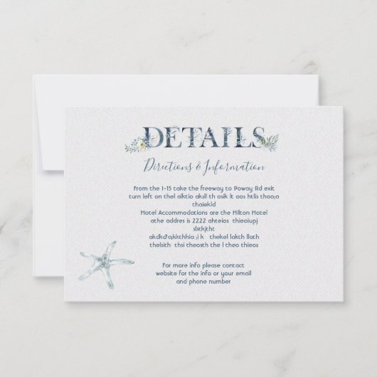 Gegevens over tropische bruiloft RSVP kaartje (Voorkant)