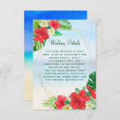 Gegevens over Tropische Floral Gold Beach Weddensc Informatiekaartje (Voorkant / Achterkant)