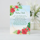 Gegevens over Tropische Floral Gold Beach Weddensc Informatiekaartje (Staand voorkant)