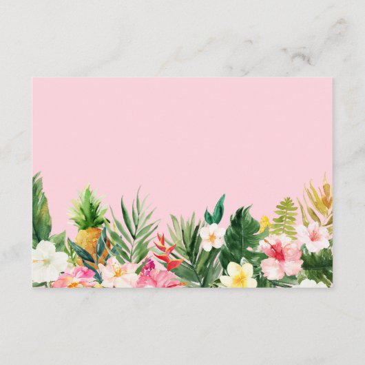 Gegevens over tropische Floral Gold Wedding Recept Informatiekaartje (Achterkant)