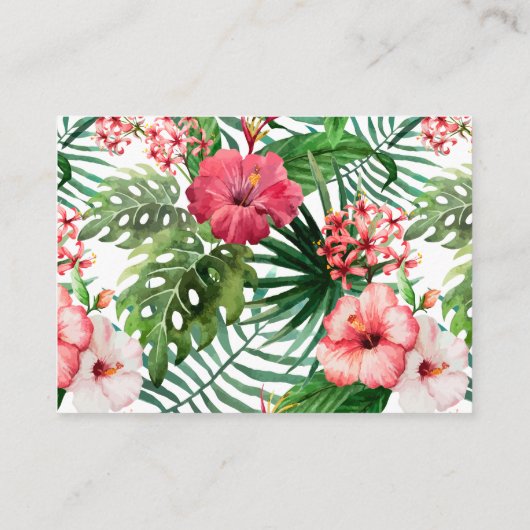 Gegevens over Tropische Floral Hibiscus Wedding Informatiekaartje (Achterkant)