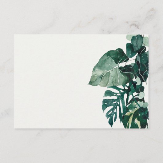 Gegevens over Tropische monstera Green Foliage Wed Informatiekaartje (Achterkant)